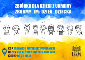 Zbiórka dla dzieci z Ukrainy z okazji Dnia Dziecka