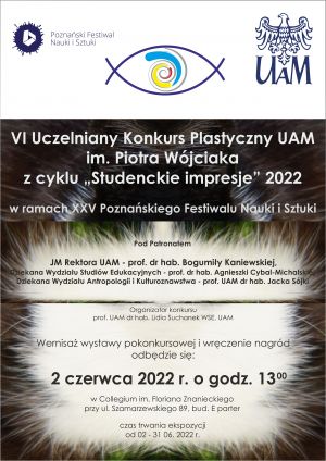 Zaproszenie na uroczystość wręczenia nagród: VI Uczelniany Konkurs Plastyczny UAM