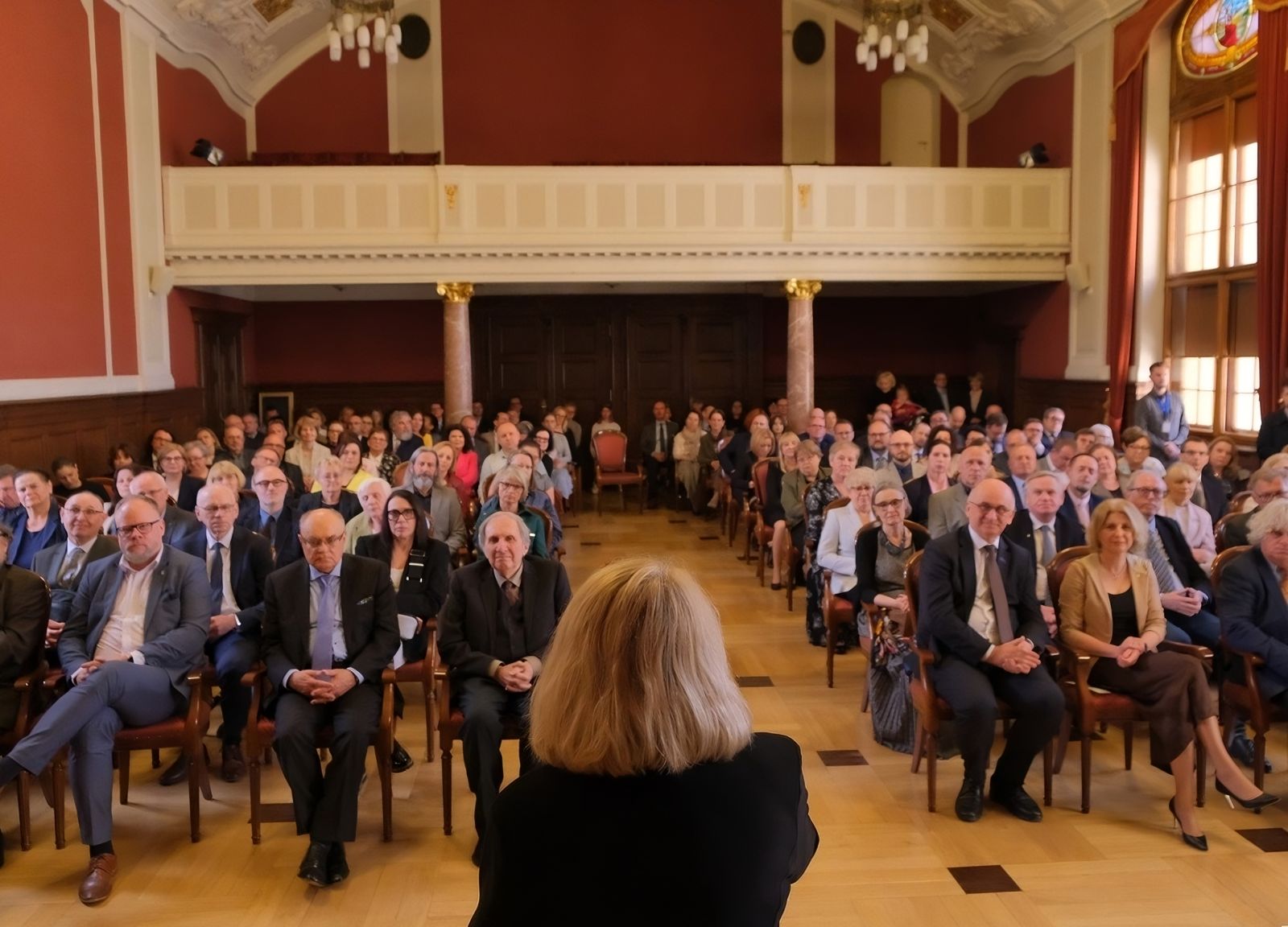 Medale dla pracowników, aula 
